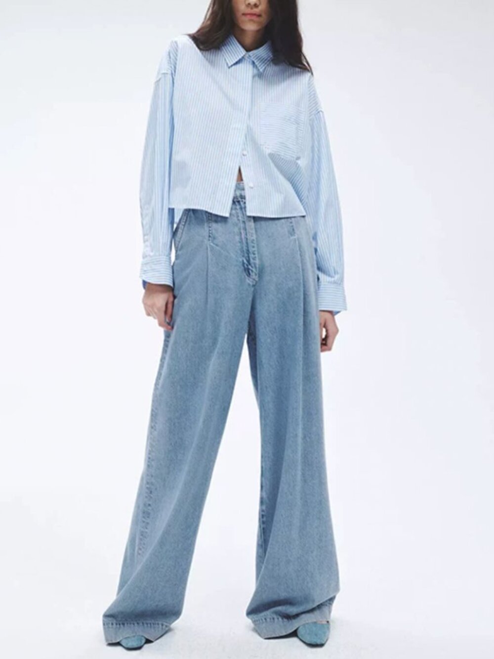 ✨ SALE Rag & Bone Featherweight Abigail Pleated Pant 30 Billie Blue
